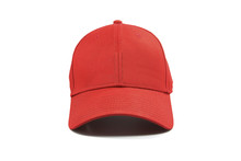 Closeup Of The Fashion Red Cap Isolated On White Background.