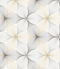 Wall Mural - flower pattern vector, repeating linear petal of flower, monochrome stylish