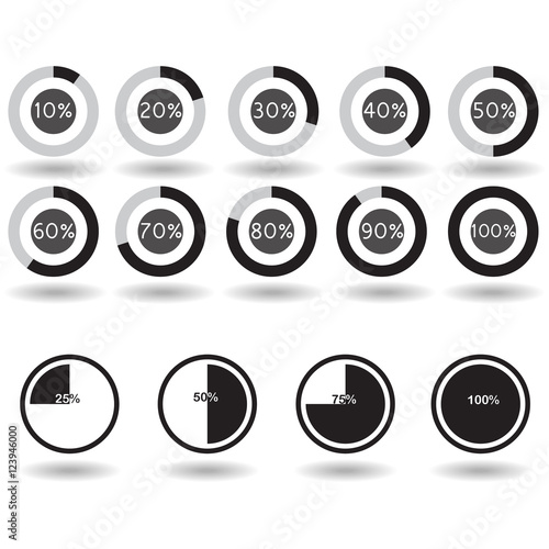 Icons Pie Graph Circle Percentage Black Chart 10 25 30 40 50 60 70 75 80 90 100 Set Illustration Round Vector Buy This Stock Vector And Explore Similar Vectors At Adobe Stock Adobe Stock