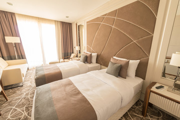 Wall Mural - Modern hotel room with big bed