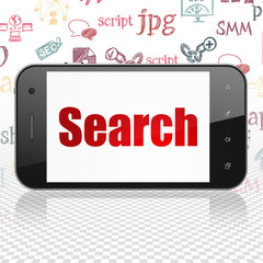 Web development concept: Smartphone with Search on display