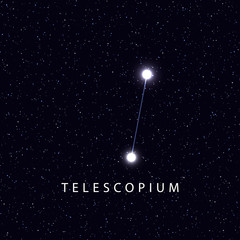 Wall Mural - sky map with the name of the stars and constellations. astronomical symbol constellation telescopium