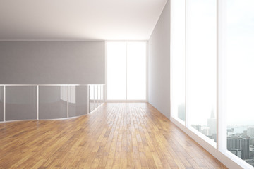 Wall Mural - Modern interior with wooden floor