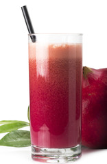 Wall Mural - a glass of pomegranate juice on white background