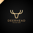 © lunarts_studio - The line logo is minimalist in the form of a deer head with antlers