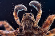 Extra-sharp shot of the male wolf jumping spider through a microscope