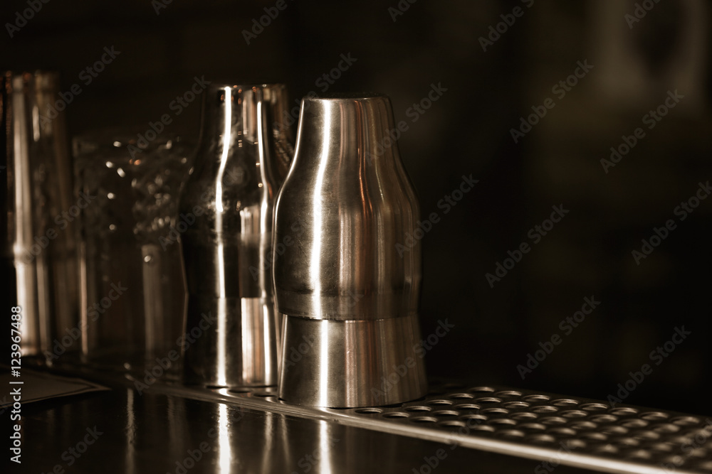 Barman equipment on counter