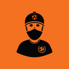 Poster - Football fan with covered  face by scarf icon