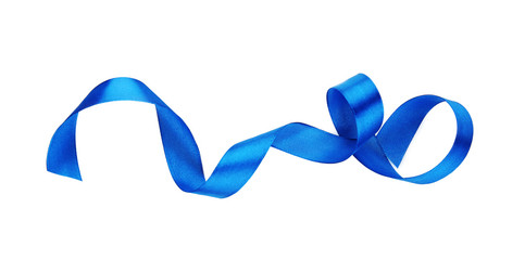 Wall Mural - Blue ribbon on white background