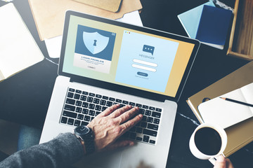 Wall Mural - security register account apply concept