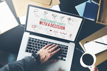 Wall Mural - achievement decision improvement resolve concept