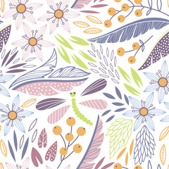 Aufkleber - Vector floral seamless pattern
