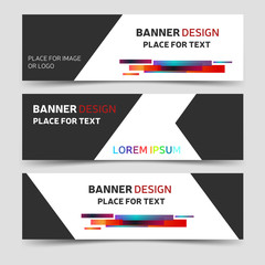 Wall Mural - Set of horizontal business banner templates. Modern technology website design