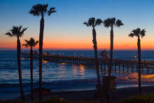 Dramatic Ocean Sunset At San Clemente Pier