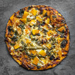 Vegetarian Pizza Top View on Slate
