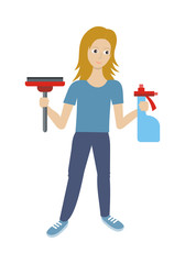 Wall Mural - Cleaning Service Flat Style Vector Web Banner