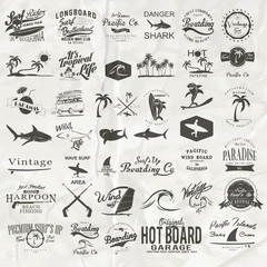 vector surf label and print set