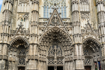 Gothic cathedral of Saint Gatien (1170 - 1547) in Tours. France.