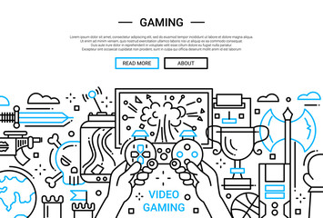 Wall Mural - Video Gaming - line design website banner