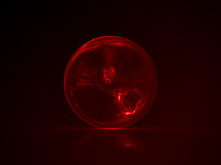 Wall Mural - beautiful red enegy sphere with reflection - luxury background design element