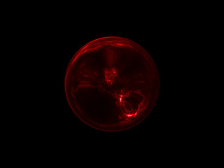 Wall Mural - beautiful red enegy sphere on black background - luxury background design element