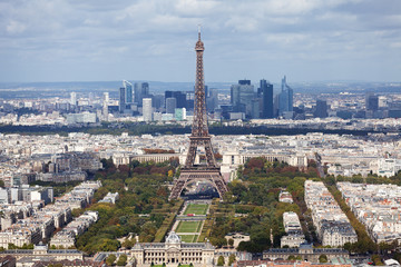  Eiffel tower as seen from Montparnasse Tower. La Defense busines