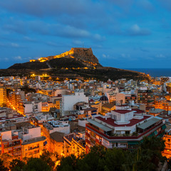 Sticker - Aerial night view of Alicante