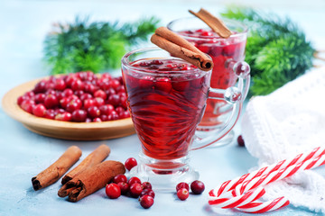 Canvas Print - cranberry drink and berries