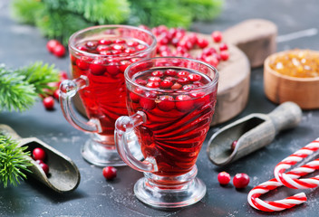 Wall Mural - cranberry drink and berries