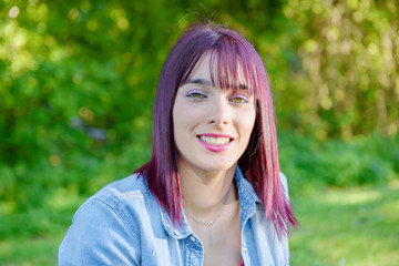 Wall Mural - portrait of a young woman with green eyes