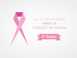 International Day of Breast Cancer in Spanish. Dia internacional contra el cancer de mama