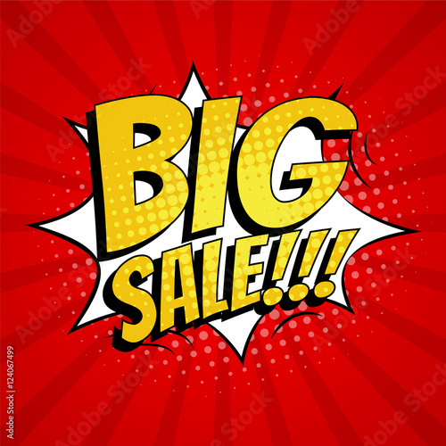 Big Sale Banner Template Design Pop Art Comic Style Buy This