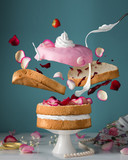 Confectionary. Cake, cream, jam, dessert, concept, abstraction.