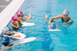 canvas print picture - Group swim lesson for children