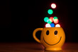Holiday happy cup bokeh
