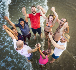 Wall Mural - Young People Standing Near Sea Concept