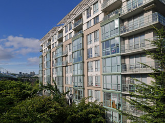 Wall Mural - apartment building surrounded by trees