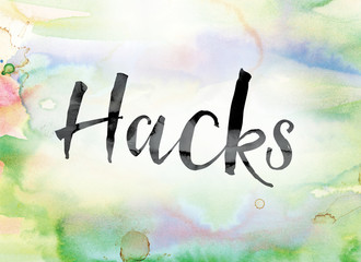 Poster - Hacks Colorful Watercolor and Ink Word Art