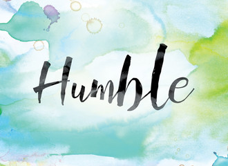 Wall Mural - Humble Colorful Watercolor and Ink Word Art