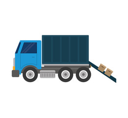 Canvas Print - truck vehicle transport isolated icon vector illustration design