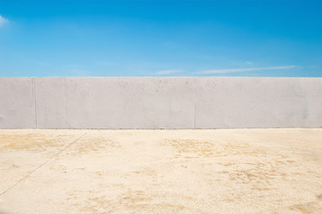 wall in front of blue sky