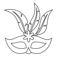 Sticker - festive carnival mask icon. outline illustration of festive carnival mask vector icon for web