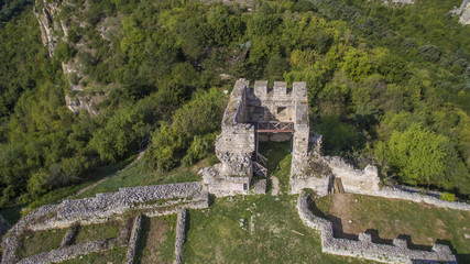 Canvas Print - Aerial view of the ruins of the Cherven medieval fortress near Rousse, Bulgaria