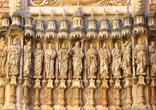 Statues Of Santa Maria De Montserrat Abbey In Monastery Of Montserrat, Spain