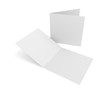 © mileswork - Isolated blank 3d rendering open square greeting cards on white