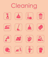 Sticker - Set of cleaning simple icons