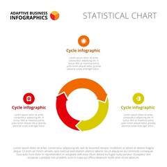 Canvas Print - Three Steps Cycle Diagram Slide