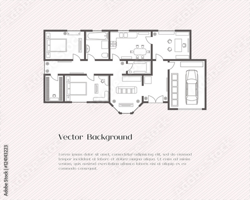 House Plan Background For Card Or Banner Presentation Template