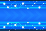 Fototapeta  - blue tech vector background with various technological elements.