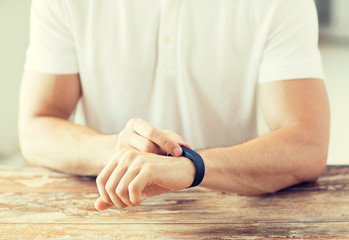 Sticker - close up of man with heart-rate watch